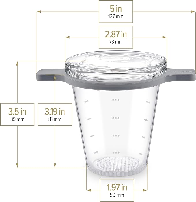 Teabloom Patent-Pending Purity Glass Tea Infuser with Lid – 3.3 Borosilicate, Laser-Perforated Filter, Universal Fit for Cups & Teapots, Toxin-Free Brewing for Whole-Leaf Tea