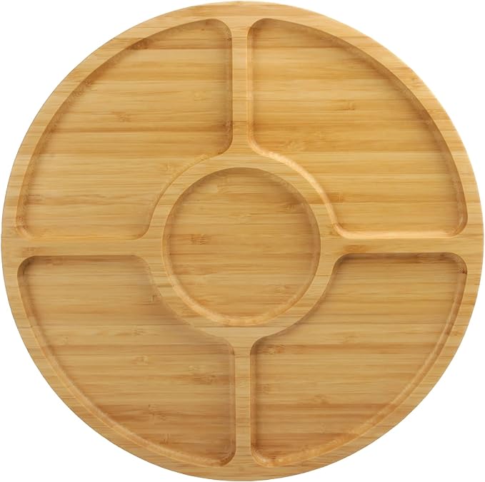 Bamboo Serving Tray - 12" - 5 Compartment - 30 Trays