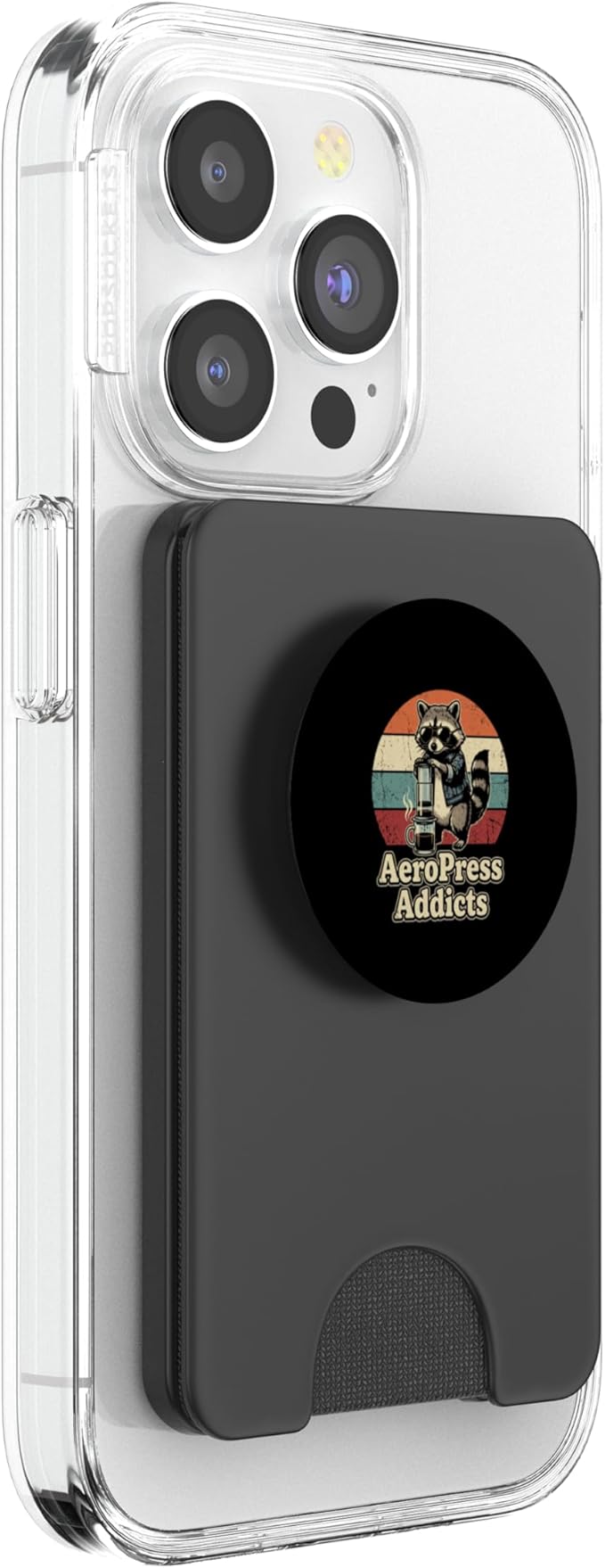 Retro Raccoon Coffee Lover Shirts AeroPress Addicts PopSockets PopWallet for MagSafe