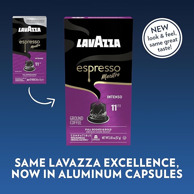 Lavazza Deciso Espresso Dark Roast Capsules Compatible with Nespresso Original Machines , 10 Count (Pack of 6)