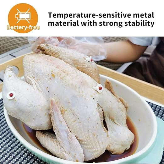 20pcs Chicken Thermometer Turkey Timer, Meat Turkey Thermometer Popup Out, 1.8 Inches Good Cook Timers for Cooking Chicken Beef