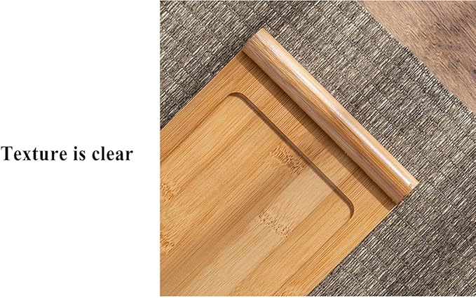 Bamboo Serving Tea Tray Book Scroll Japanese-Style Kung Fu Tea Table Rectangular Tea Accessories (L)
