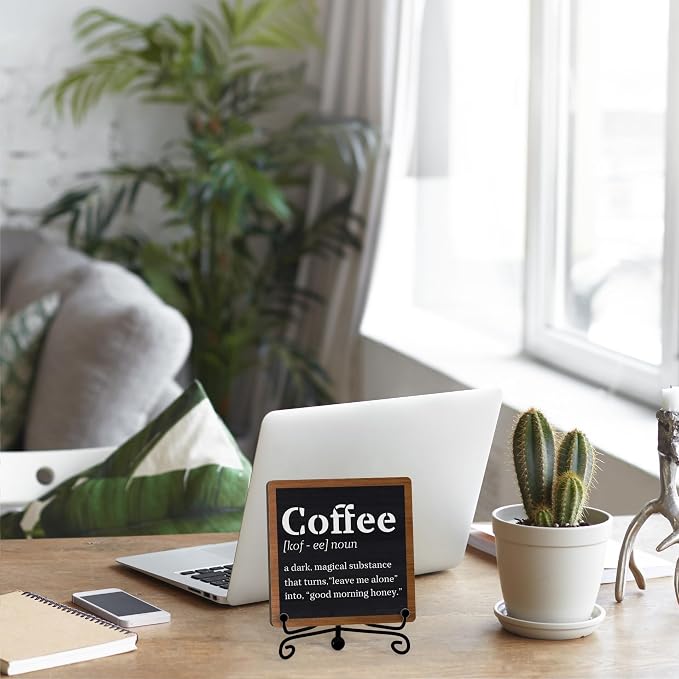 Coffee Bar Decor For Bar, Funny Cute Coffee Signs For Station Cafe Shop, Table Desk Kitchen Shelf Corner Decorations And Accessories (coffe-04) - Image 5