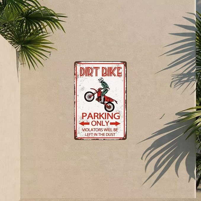 Dirt Bike Accessories For Boys Room Decor Tin Metal Signs - Motorcross Gifts For Men Dirt Bike Birthday Party Supplies Decorations Dirtbike Stuff For Bedroom Garage Bar Yard Fence Wall Decor 12x8 Inch - Image 5