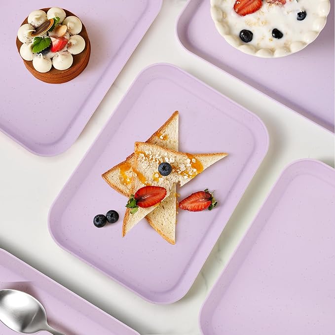 Purple Plastic Serving Platters and Trays,Serving Dishes for Entertaining,Rectangular Platters for Serving Food, Appetizer Serving Trays for Snacks,Charcuterie,Chips,Candy,Fruit,Sushi