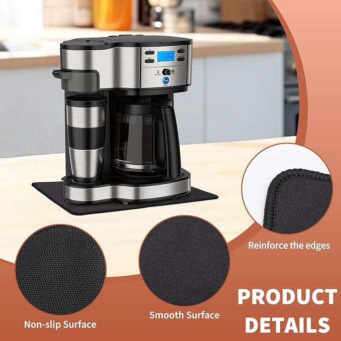 Sliding Pad for Hamilton Beach 2-Way Programmable Coffee Maker (49980RG)(13.77"×13")- Smooth Glide with Anti-Slip Base - Perfect Accessories Fit for 12 Cup Glass Carafe And Single Serve Coffee Maker