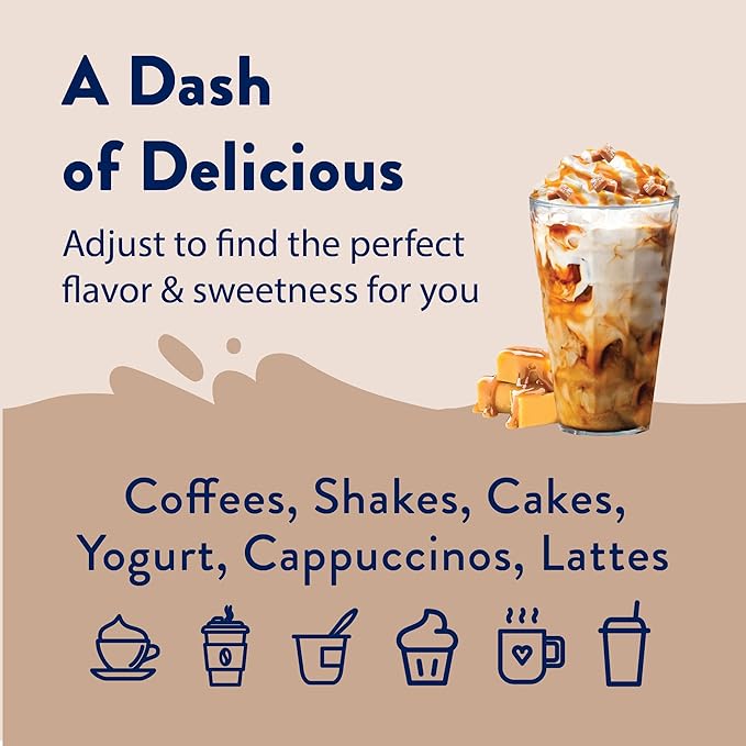 Jordan's Skinny Mixes Sugar Free Coffee Syrup, Salted Caramel Coffee Flavoring Syrup, Zero Calorie Drink Mix, Lattes, Baking, Protein Shake or Cocktail, Dairy & Gluten Free, Kosher, 25.4 Fl Oz