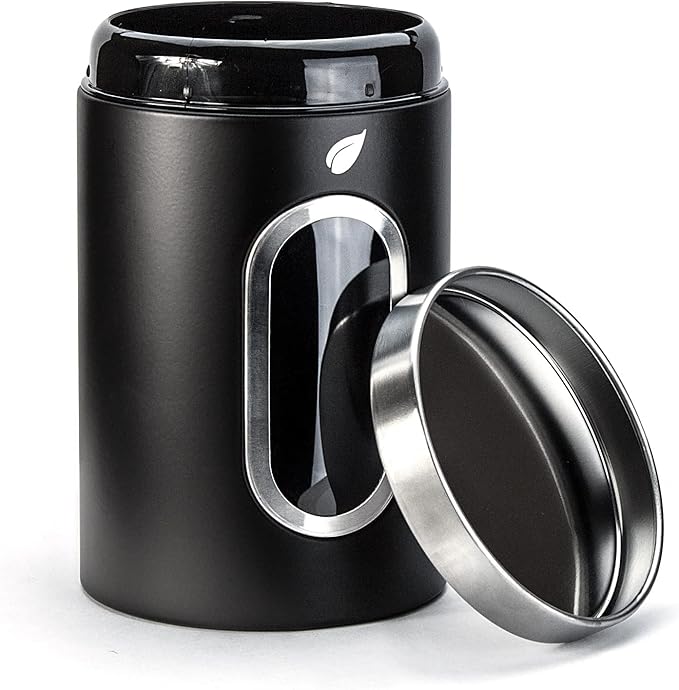 Saf-Care Kitchen Canisters - Modern Kitchen Decoration of Canister Set with Multiple Preservation Purposes by Tight Sealed Lids, Good for Wedding Gifts Kitchen Canisters Set of 3, Matte Black