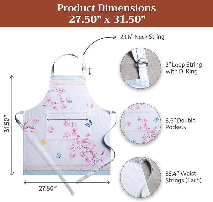 Maison d' Hermine 100% Cotton Apron for women with Pocket Kitchen Chef Apron for Men Cooking Mothers Day Gifts - Image 7