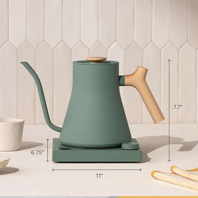 Fellow Stagg EKG Pro Electric Gooseneck Kettle - Pour-Over Coffee and Tea, Quick Heating, Precise Temperature Control, Scheduling, Built-in Brew Timer, Hazy Blue, 0.9 Liter