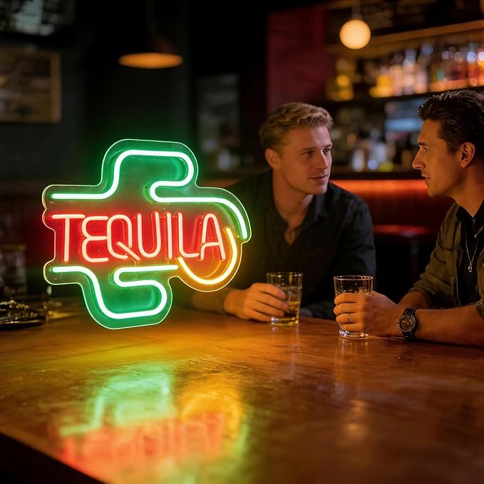 Tequila LED Neon Sign - USB Powered Decorative Neon Light for Bar Home Living Room, Mexican Cocktail Theme Party Wall Table Decoration, 15.7 x 12.6 In - Image 4