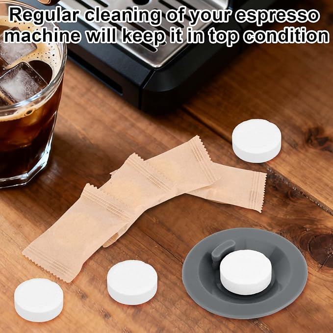 2pcs Espresso Cleaning Discs & 12pcs Cleaning Tablets Compatible with Ninja Luxe Coffee Machine, Silicone 54mm/2.13in Espresso Backflush Disc Tablets - Image 7
