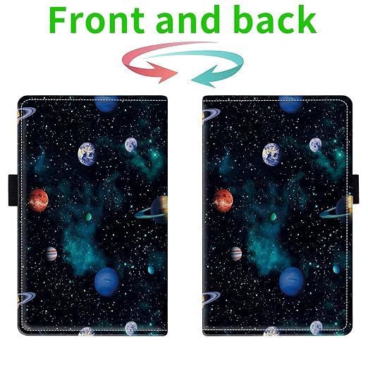 Server Books for Waitress, with 7 Large Pockets, Waiter Serving Book, Waitstaff Server Order Pads, Cute PU Leather Server Book with Pen Holder Fit Server Apron, Planets - Image 2