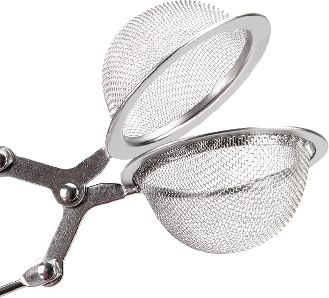 Snap Ball Tea Strainer, JEXCULL 3 Pack Premium Stainless Steel Tea Strainer with Handle for Loose Leaf Tea Fine Mesh Tea Balls Filter Infusers (Normal)