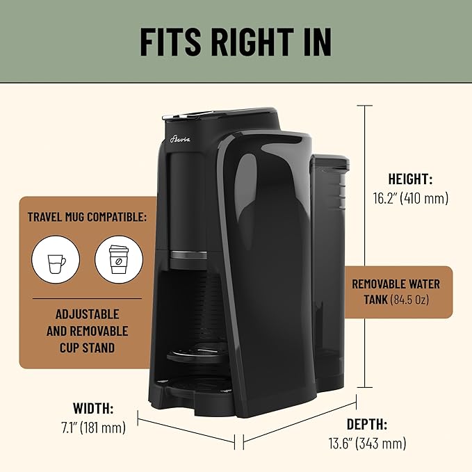 Flavia Aroma Brewer Bundle with 84 Freshpacks and 1 Merchandiser - Coffee Machine, Makes Coffee, Lattes, Tea, and other Hot or Iced Beverages with Single-Serve Freshpacks, Multiple Brew Sizes, Grey