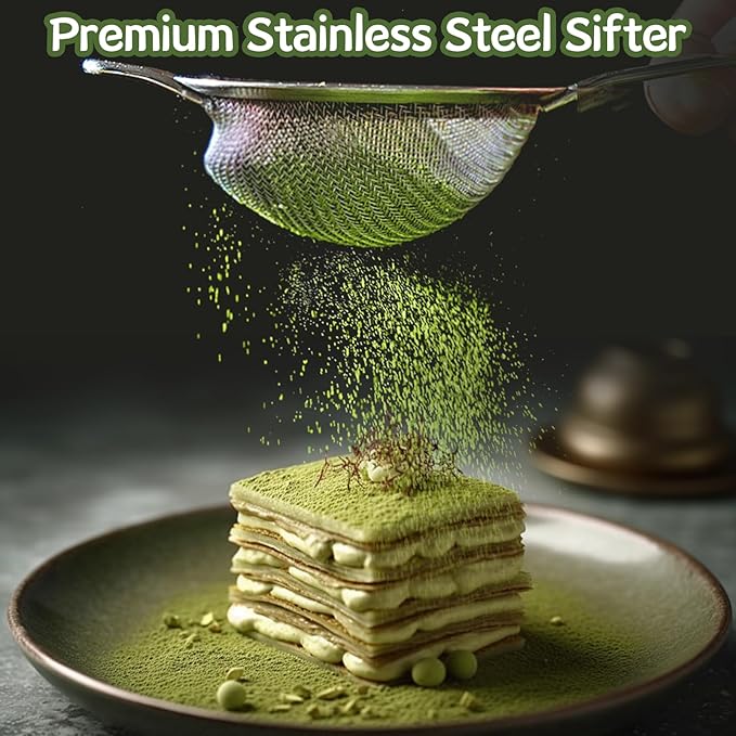 Traditional Matcha Whisk Set,Bamboo Matcha Set Kit,Matcha Tea Set with Whisk,Tea Scoop,Matcha Spoon,Powder Starter Sifter,Matcha Kit Set for Tea Lovers,Matcha Starter Kit for Gifts