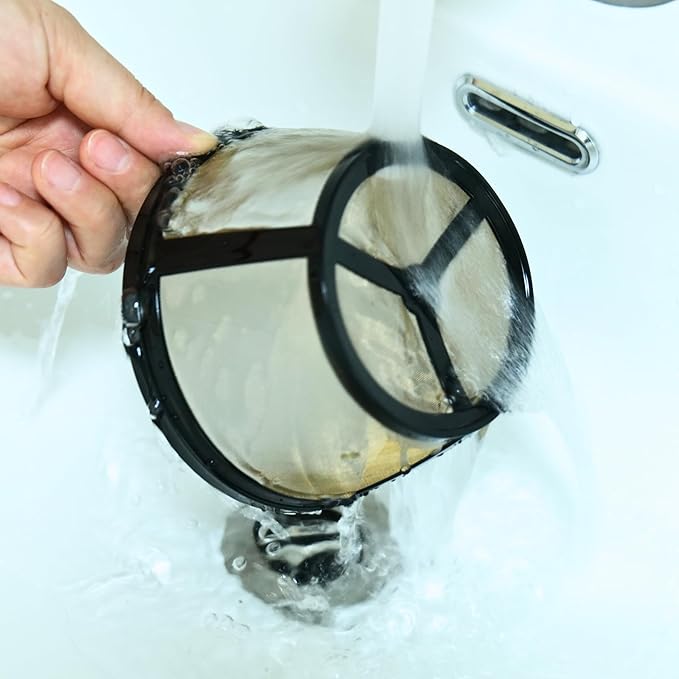 8-12 Cup Reusable Coffee Filter - BPA Free, Eco-Friendly, Compatible with Mr. Coffee, Black+Decker & Most Standard 8-12 Cup Drip Coffee Makers (3-Pack)