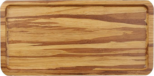 Bamboo Serving Tray - 11" x 5.5" x 0.6" - Tiger Stripe - 30 Trays