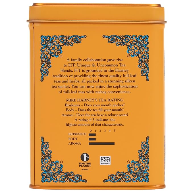 Harney and Sons Decaf Hot Cinnamon , Decaf Flavored Black 20 Sachets per Tin 1.4oz