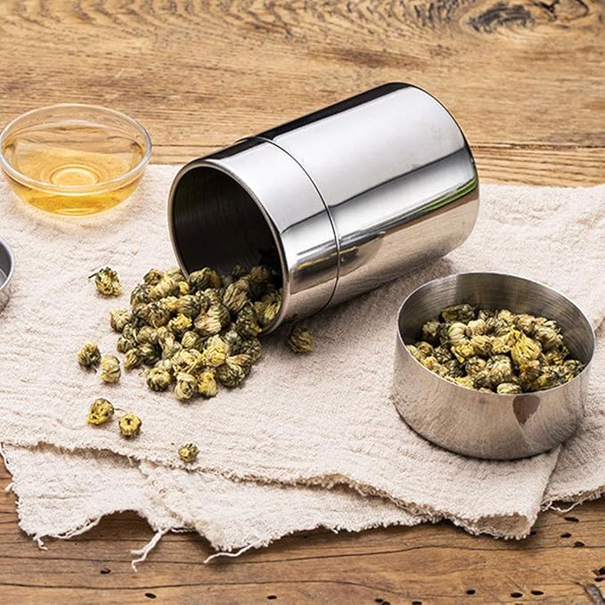 Agatige Tea Tin for Loose Tea, Stainless Steel Coffee Storage Container Kitchen Canisters 400ml 13oz/550ml 18oz(L)