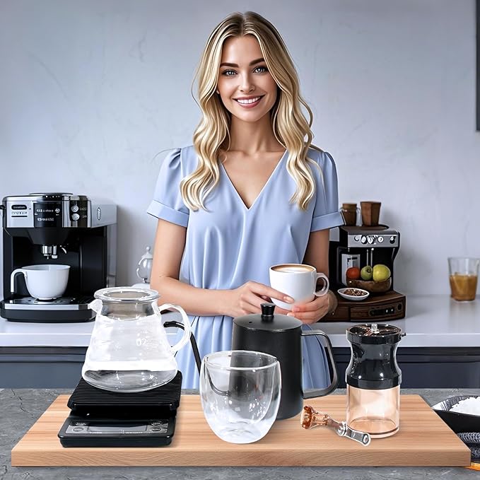 Pour Over Coffee Maker Set, All in One Portable Coffee Maker, Ideal for Home Brewing and Travel, Coffee Lover Gift