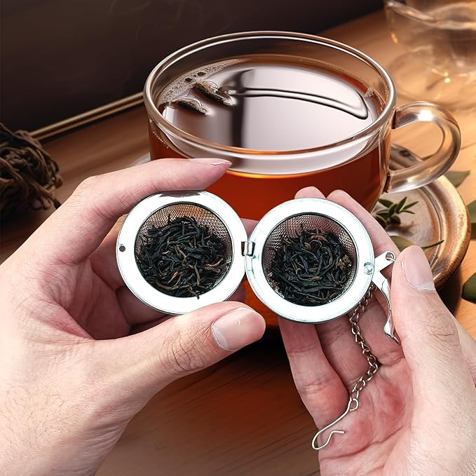 6Pcs Stainless Steel Mesh Tea Infuser, 2.1 inch Tea Strainer with Honey Bee Set Pendant, Tea Ball Tea Diffuser Tea Steeper for Filtering Tea,Tea Infusers for Loose Tea