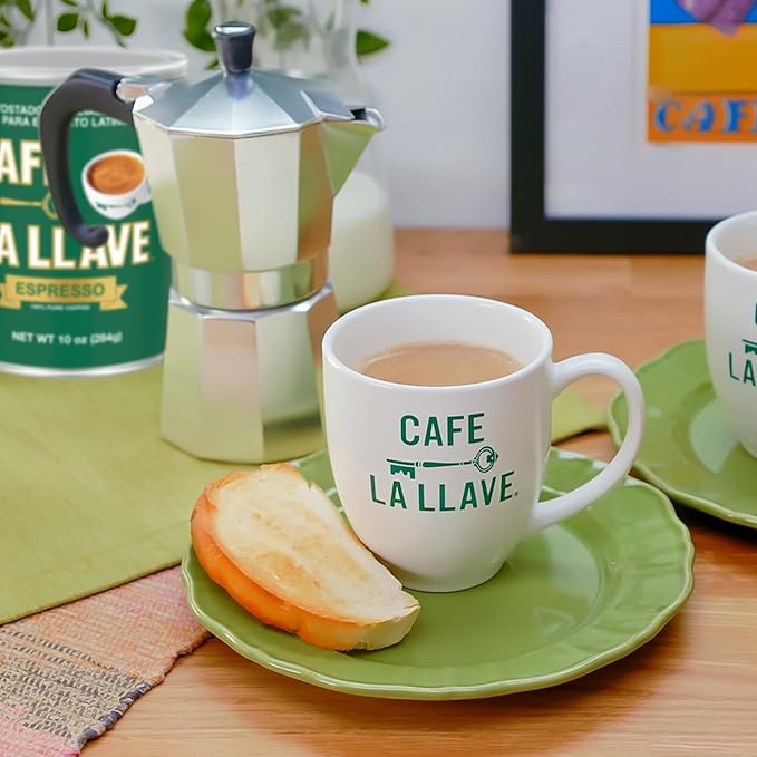 Cafe La Llave Dark Roast Ground Espresso Coffee, 10 oz Can – Authentic Cuban-Style, Rich Bold Strong Flavor – Intensely Aromatic Brew
