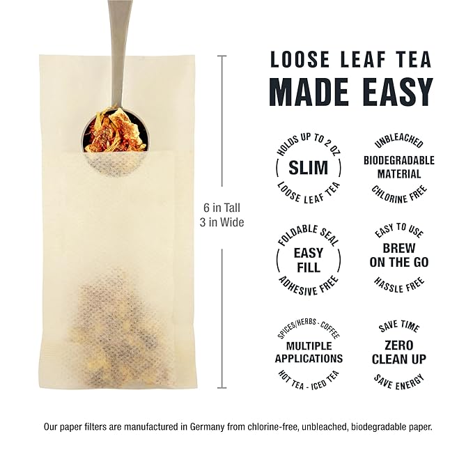 Tiesta Tea Premium Starter Loose Leaf Sampler Kit - Classic Tea Blends, High to Non Caffeinated, Hot & Iced Brews, Starter Set with Black, Green, Herbal Sample Bags and 100 Disposable Tea Filters