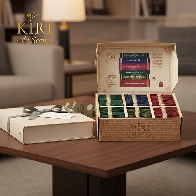 Book Lovers Tea Collection by Kiri & Sons, 90 Count Literary Tea Bags Gift Box | Book Club Library Gifts for Women Readers Writers Librarians | Bookish Tea Set, Bookworm Lovers & Reading Enthusiasts