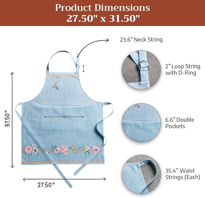 Maison d' Hermine 100% Cotton Apron for women with Pocket Kitchen Chef Apron for Men Cooking Mothers Day Gifts - Image 7