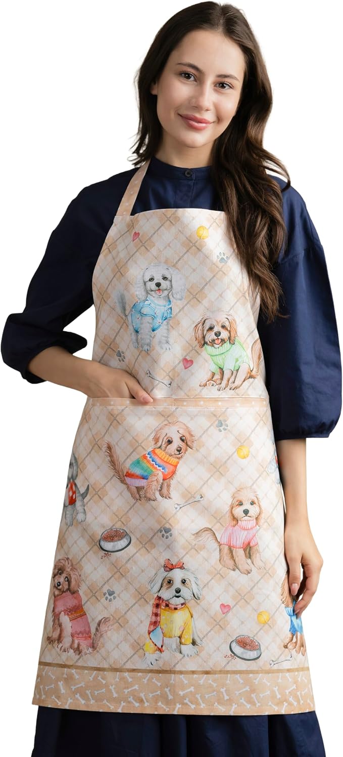 Maison d' Hermine 100% Cotton Apron for women with Pocket Kitchen Chef Apron for Men Cooking Mothers Day Gifts by MaisondHermine