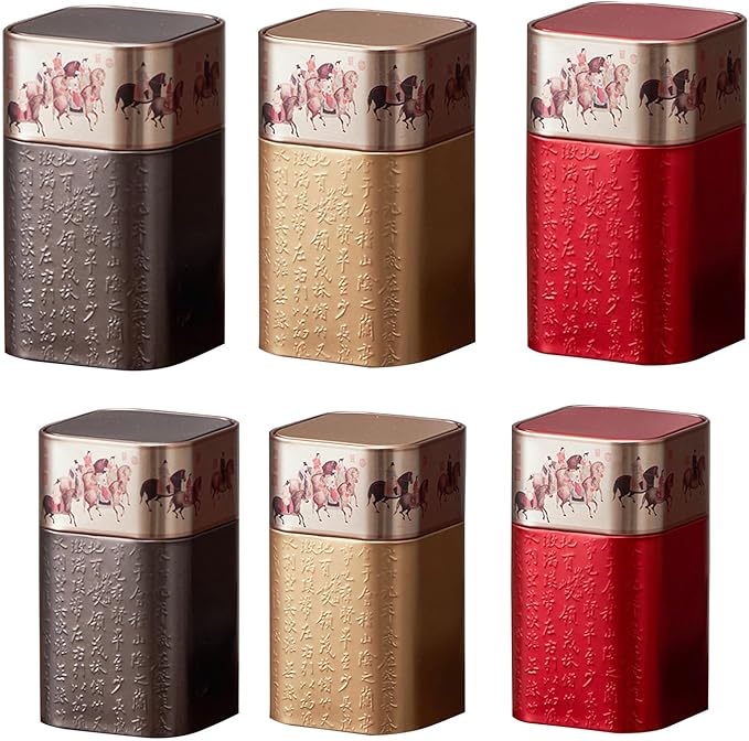 Tea Packagings Box Empty Tea Tin Can Square Tinplate Containers for Loose Tea Coffee Candy Cookie Spices Square Tinplate Can Tea Room Decoration Accessory
