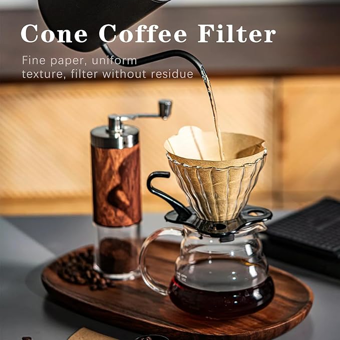 #2 Cone Coffee Filters,200 Count Premium Coffee Filter,2-6 Cup,Disposable Coffee Filters for Drip Coffee Makers and Pour Over (200, Brown)