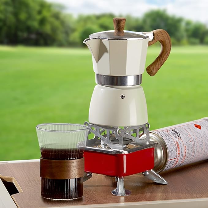 Coffee Pot, Moka Pot Italian Coffee Maker 3 cup/5 OZ Stovetop Espresso Maker for Gas or Electric Ceramic Stovetop Camping Manual Cuban Coffee Percolator for Cappuccino or Latte