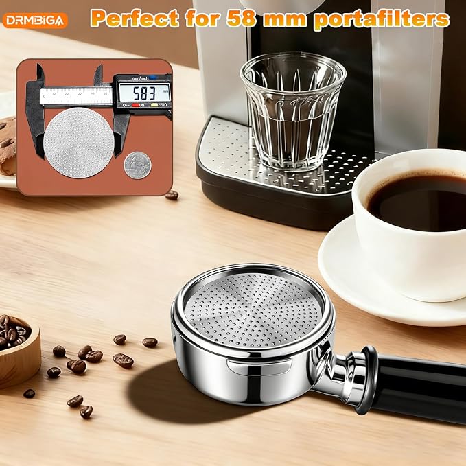 58.3mm Espresso Puck Screen 2 Pack – Professional Premium 3rd Gen Dual-Layer Flow Control Coffee Filter, Precision-Engineered Stainless Steel Portafilter Screen for Perfect 58mm Basket Fit - Image 7