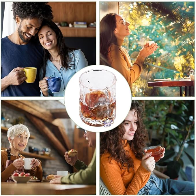 UNICRAFTALE 4 Sets 304 Stainless Steel Loose Leaf Tea Ball Mesh Tea Strainer with Alloy Enamel Pendants Round Tea Strainer Set with Cat Cup Pendant for Brew Tea, Spices & Seasoning