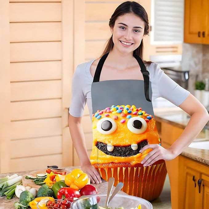 Funny Cat Apron with 2 Pockets Waterproof for Men Women Kitchen Garden Decor - Image 5