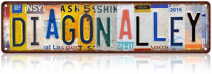 Vintage Wall Decor Diagon Alley Street Sign Metal Tin Signs for Bar Home Man Cave Cafe 16 x 4 Inches by Unknown