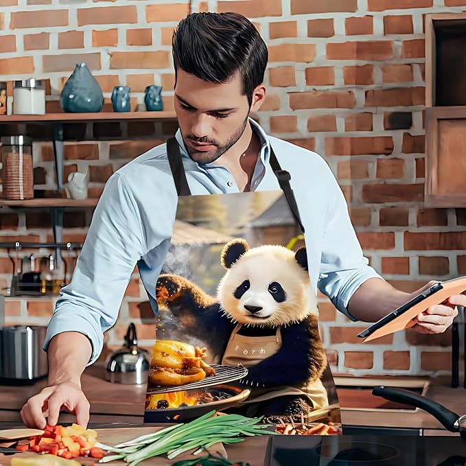 Funny Cat Apron with 2 Pockets Waterproof for Men Women Kitchen Garden Decor - Image 6