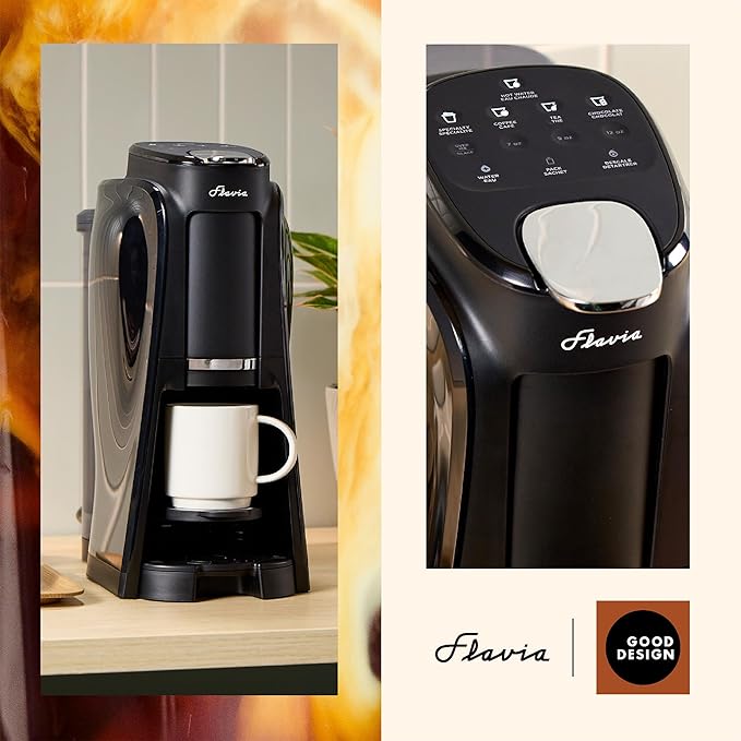 Flavia Aroma Brewer - Coffee Machine, Makes Coffee, Lattes, Tea, and other Hot or Iced Beverages with Single-Serve Freshpacks, Multiple Brew Sizes, Black