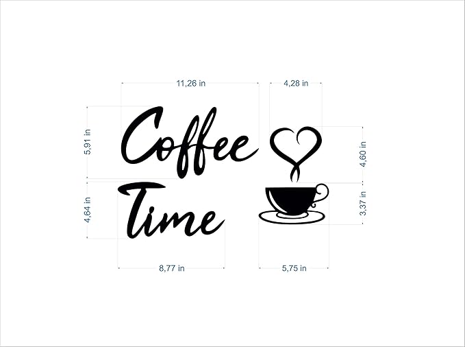 4eN Coffee Time Wall Sign – Modern MDF Wooden Wall Decor for Kitchen & Coffee Bar – Stylish Cafe & Coffee Corner Decoration-4 Pieces