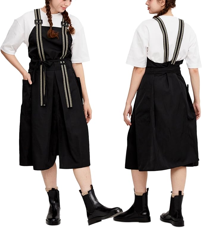 Premium Apron for Nail Techs, Hairstylists, Artists - 360 Full Coverage with Elastic Straps and 2 deep pockets by Unknown
