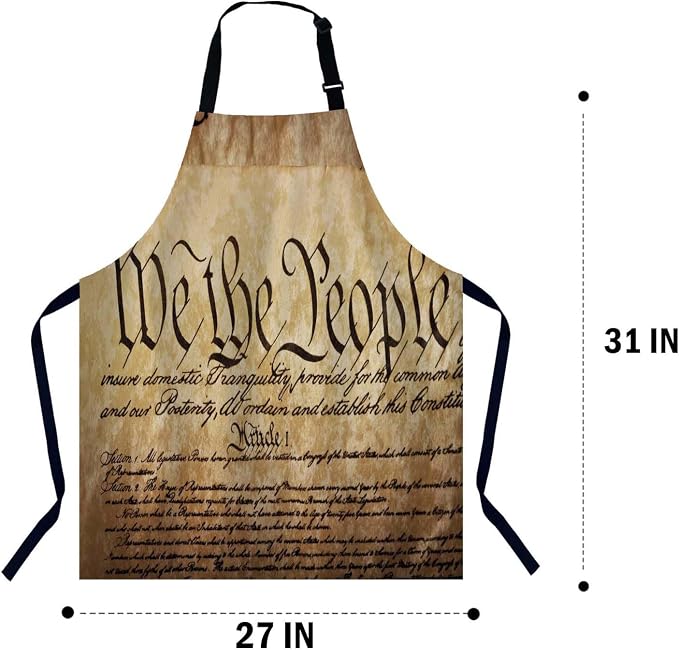 The Constitution for the United States of America Apron for Women Men, Adjustable Apron Cooking Kitchen Chef Apron for Home Kitchen, Baking Gardening BBQ, Coffee House, Restaurant - Image 2