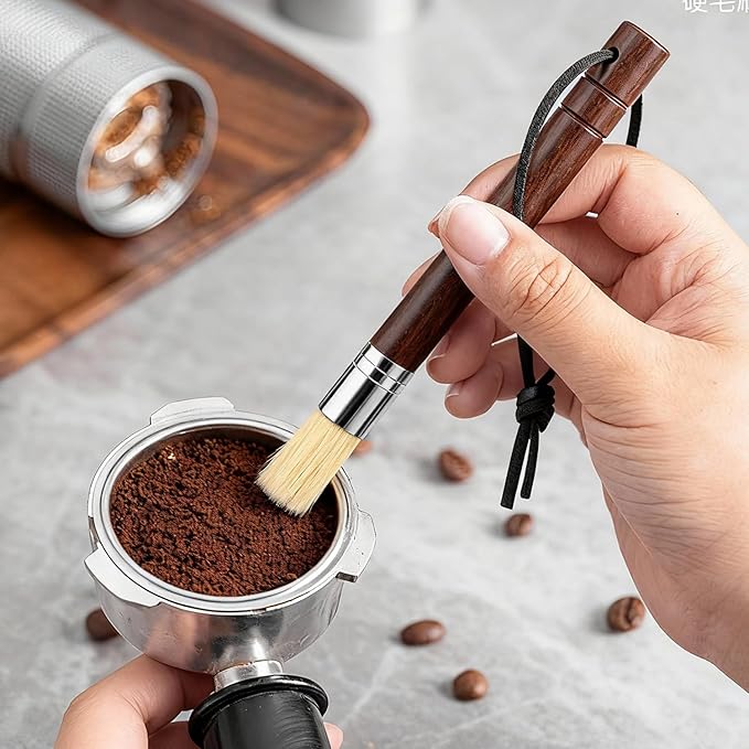 Coffee Grinder Cleaning Brush Dusting Espresso Brush Cleaner Wood Handle and Bristles Espresso Machine Cleaning Brush Coffee Cleaning Brush Barista Brush for Bean Grain Coffee Tool Barista HomeKitchen