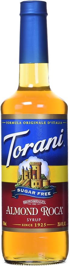 Torani Coffee Syrup, Sugar Free Almond Roca Flavored Syrup for Drinks 25.4 oz by Torani