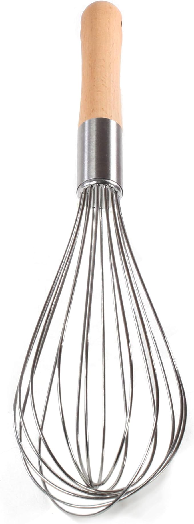 Classic Stainless Steel Wooden Handle Whisk 11-Inch | Perfect Whisking Size | Kitchen Whisk for Beating, Blending, Whisking, Stirring, Cooking, Egg, Flour | by Kitchen Delight