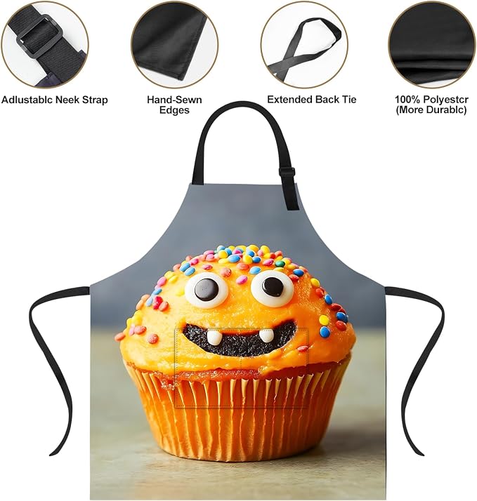 Funny Cat Apron with 2 Pockets Waterproof for Men Women Kitchen Garden Decor - Image 3