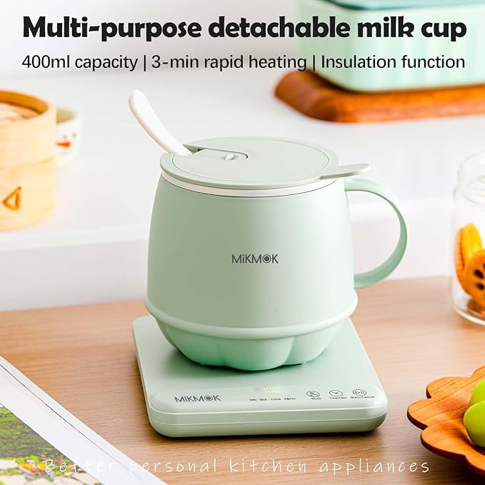 Table Boiling Water Mug, Beverage Warmer, 45-100℃ Temperature Control, 13.5Oz 300W Fast Coffee Heating Cup, 4H Keep Warm, Electric Coffee Mug for Office, Home, Dorm, Gift for Friends Family Coworkers