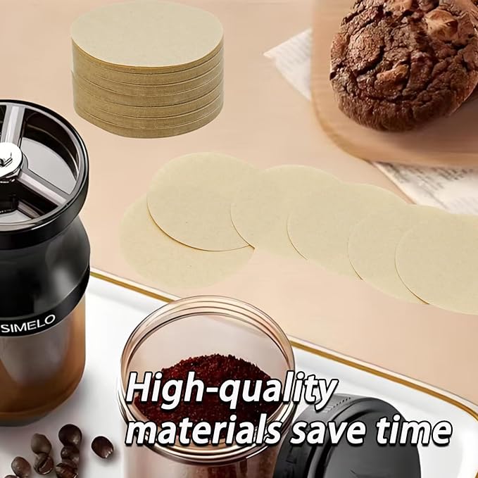 800 PCS Coffee Filter, 2.52 Inch Unbleached Round Coffee Paper Filter, Disposable Paper Filters for Aeropress Mocha Pot Espresso Maker(64mm)