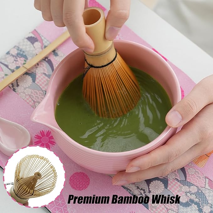 Clay&Fire Matcha Whisk Set, 9 pcs Ceramic Matcha Set, Gifts for Women,Matcha Bowl with Spout and Whisk, Matcha Kit for Matcha Lovers, Gift Mother's Day, Birthday, Anniversary